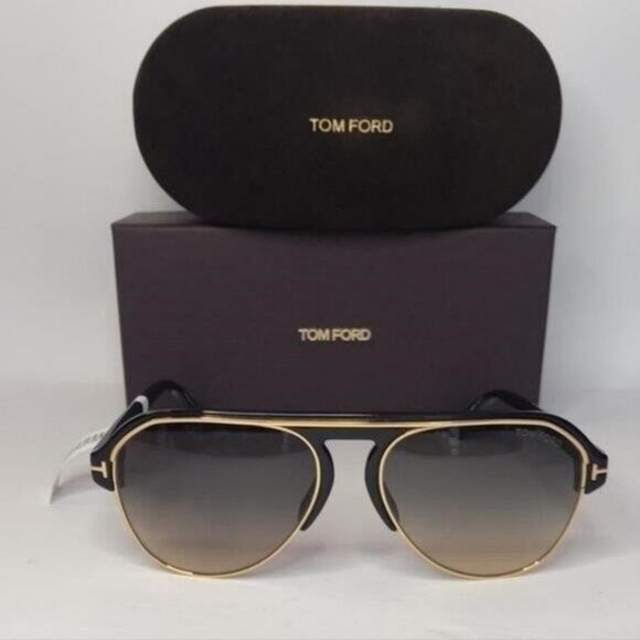 Tom Ford MARSHALL FT 0929 Shiny Black/Grey Brown Shaded 58/16/145 unisex Sunglas - Picture 3 of 8